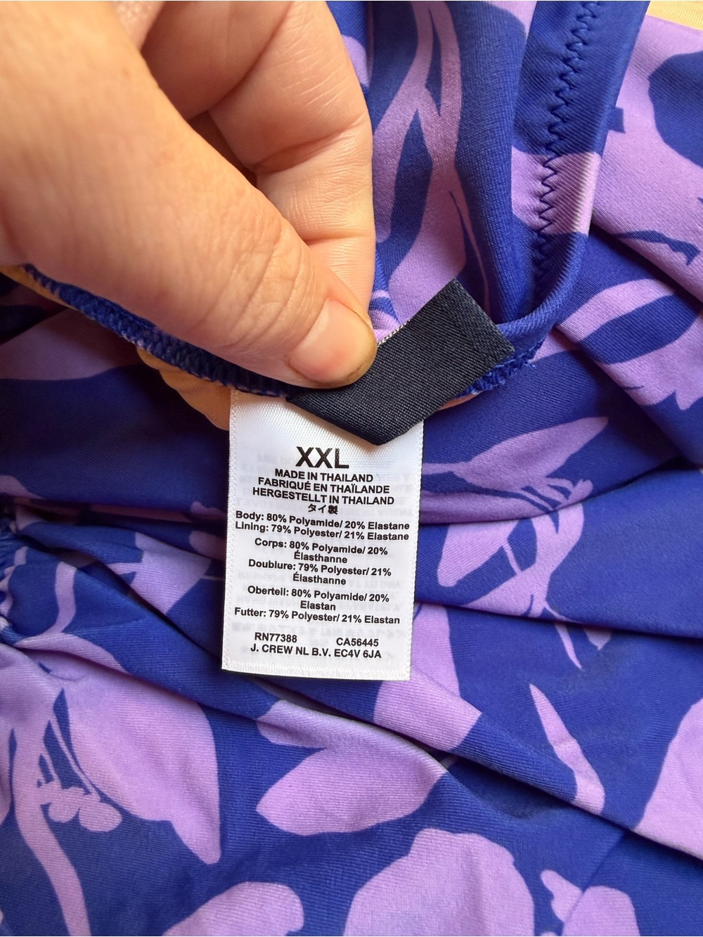 J. Crew One-Shoulder Purple Floral Swim One-Piece - Picture 4 of 4